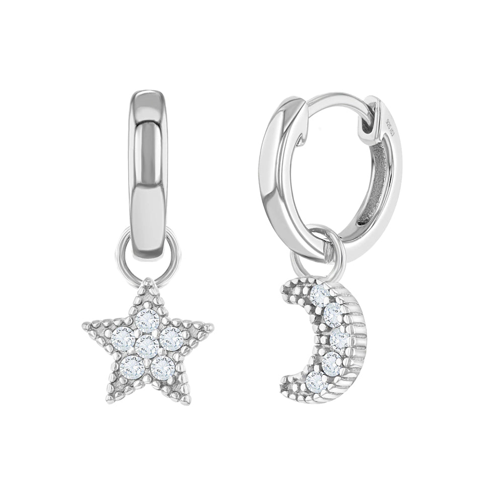 Argollas con estrella discount colgante